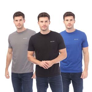 Nicce Mens Duka Logo T-Shirt (Pack of 3) / Navy/Gray/Black